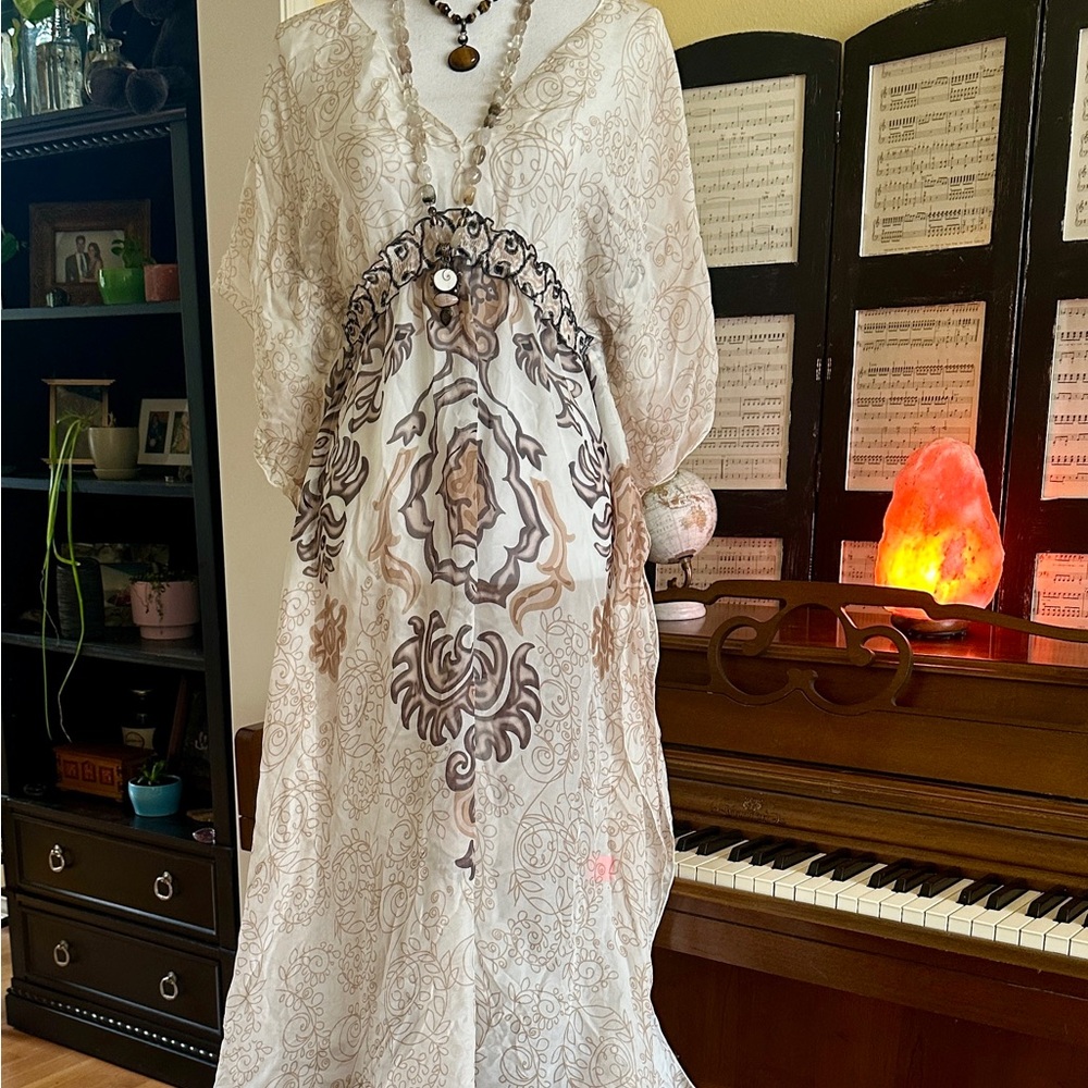 Hale Bob XS Cabana Dress 100% Silk, Boho Luxe